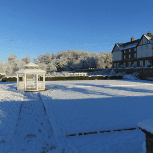 Carden Park hotel in snow 