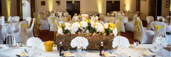 Wedding venue with set tables