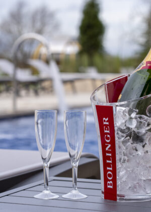 Bollinger glasses and ice bucket